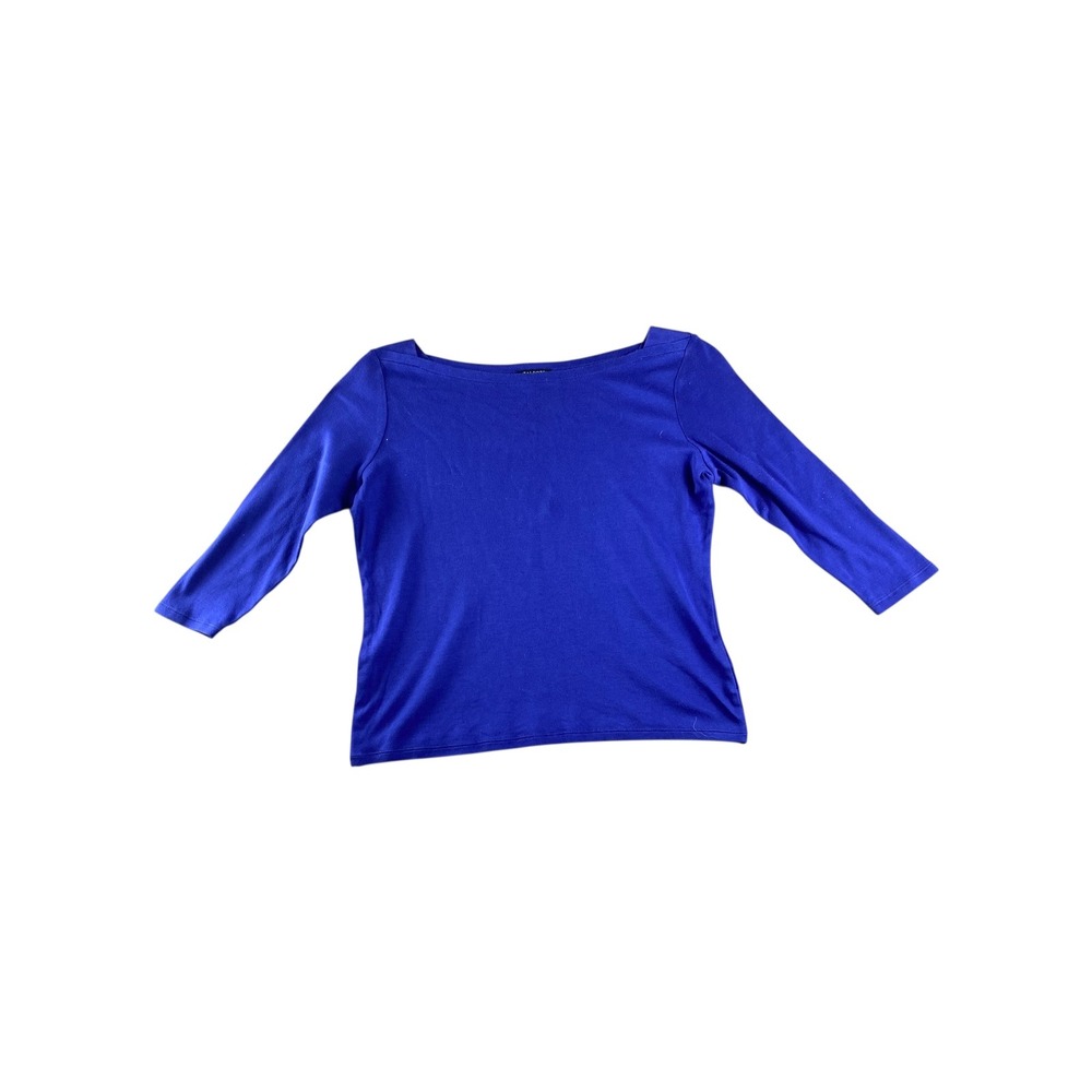 Talbots Petites Royal Blue Boat Neck 3/4 Sleeve Top Size SP‎